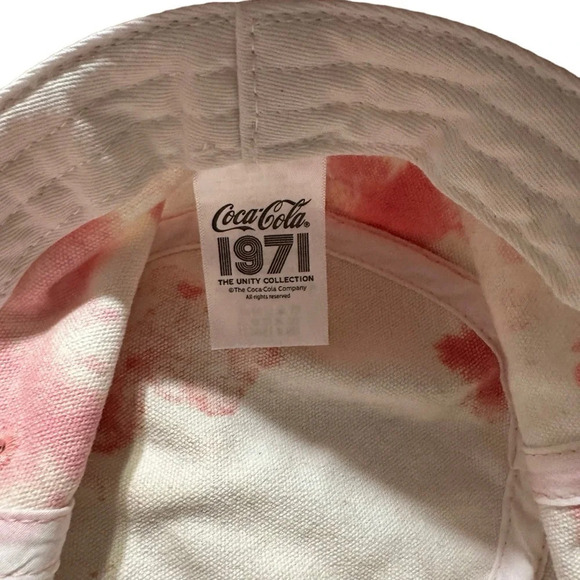 Coke Cola women's peach tie dye bucket hat with rainbow - Picture 3 of 5